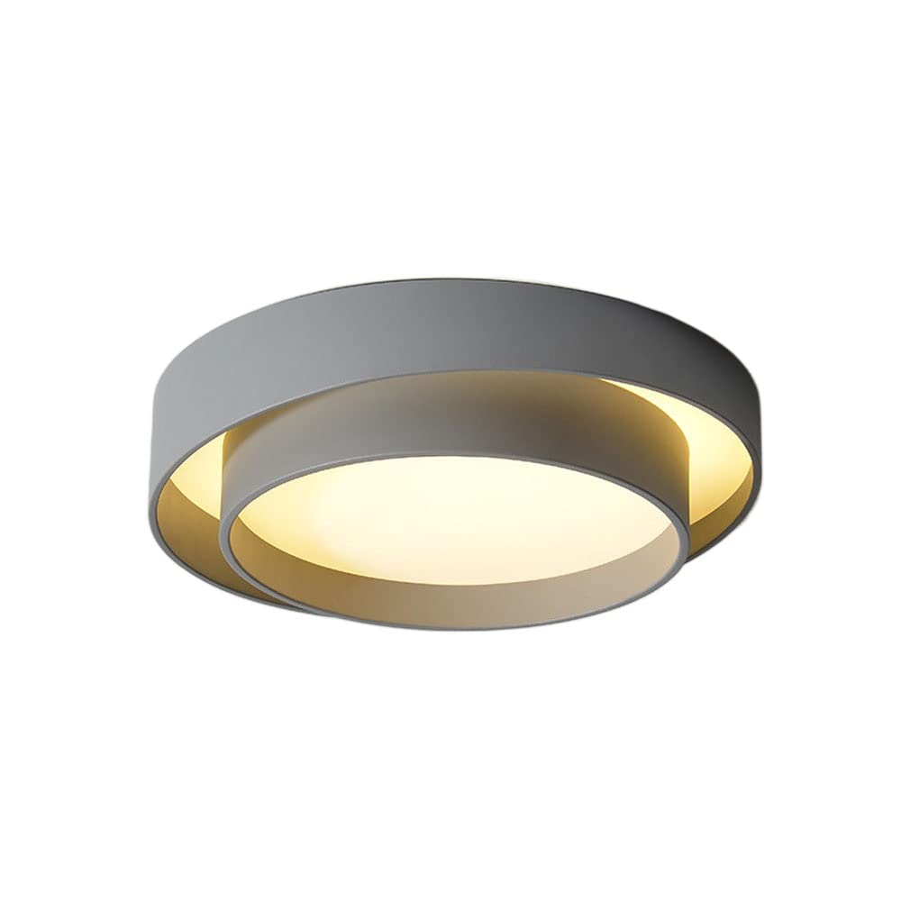 JISHUBO Creative Round Double-layer Wrought Iron Ceiling Lamp, LED Flush Mount Ceiling Light, Three-tone Ceiling Lamp, Acrylic Lampshade Flat Lamp, Interior Decoration LightingFixtures