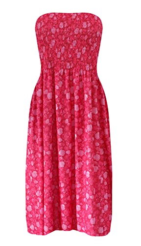 Image of Zyyfly Strapless Dress for Women Summer Beach Boho Smocked Tube Top Dress