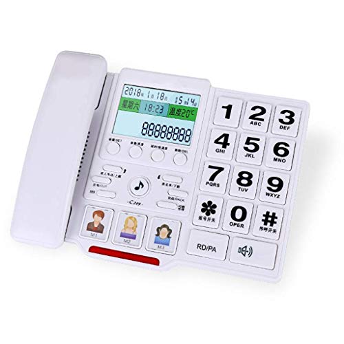 Schnurgebundenes Telefon, Festnetztelefon, LCD-Display, schnurgebundenes Telefon, Schreibtischtelefon mit Freisprecheinrichtung, große Tasten,
