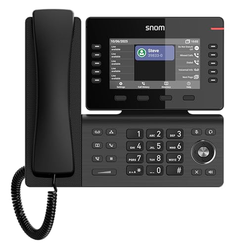 Teléfono de sobremesa Snom D815WB con 12 SIP y puerto USB 3
