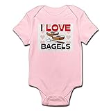 CafePress I Love Bagels Infant Bodysuit Cute Infant Bodysuit Baby Romper Petal Pink