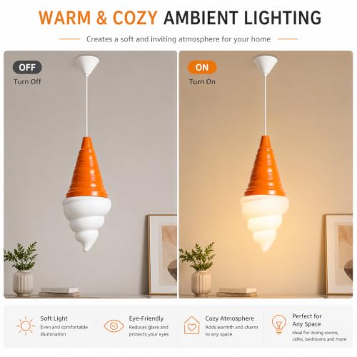 Image of Ice Cream Chandelier Spiral Cone Decorative Pendant Light Fixture, DIY Hanging Lighting Fixtures for Kitchens, Dining Rooms and More