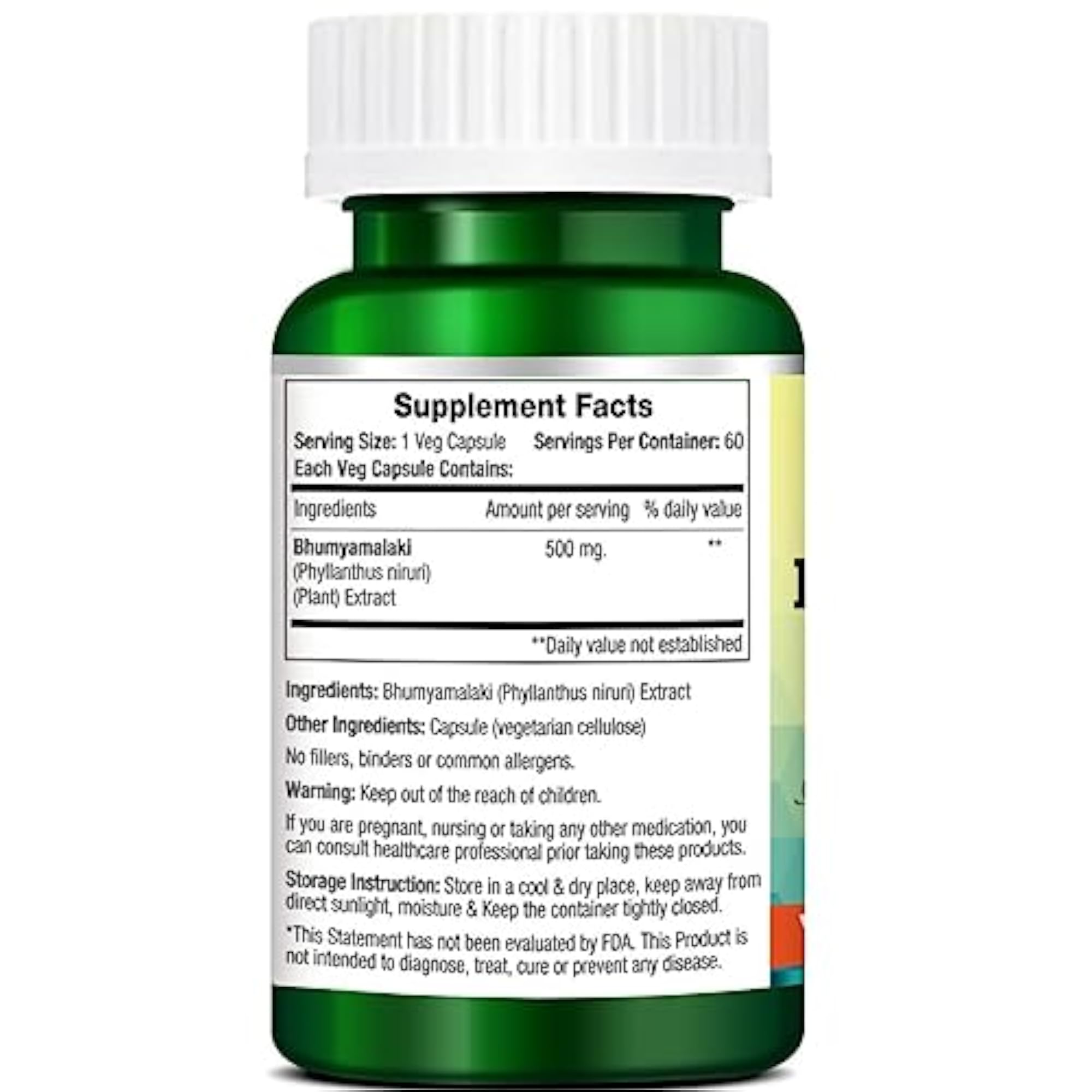 Phyllanthus Niruri Extract 500mg, 60 Veg Capsules