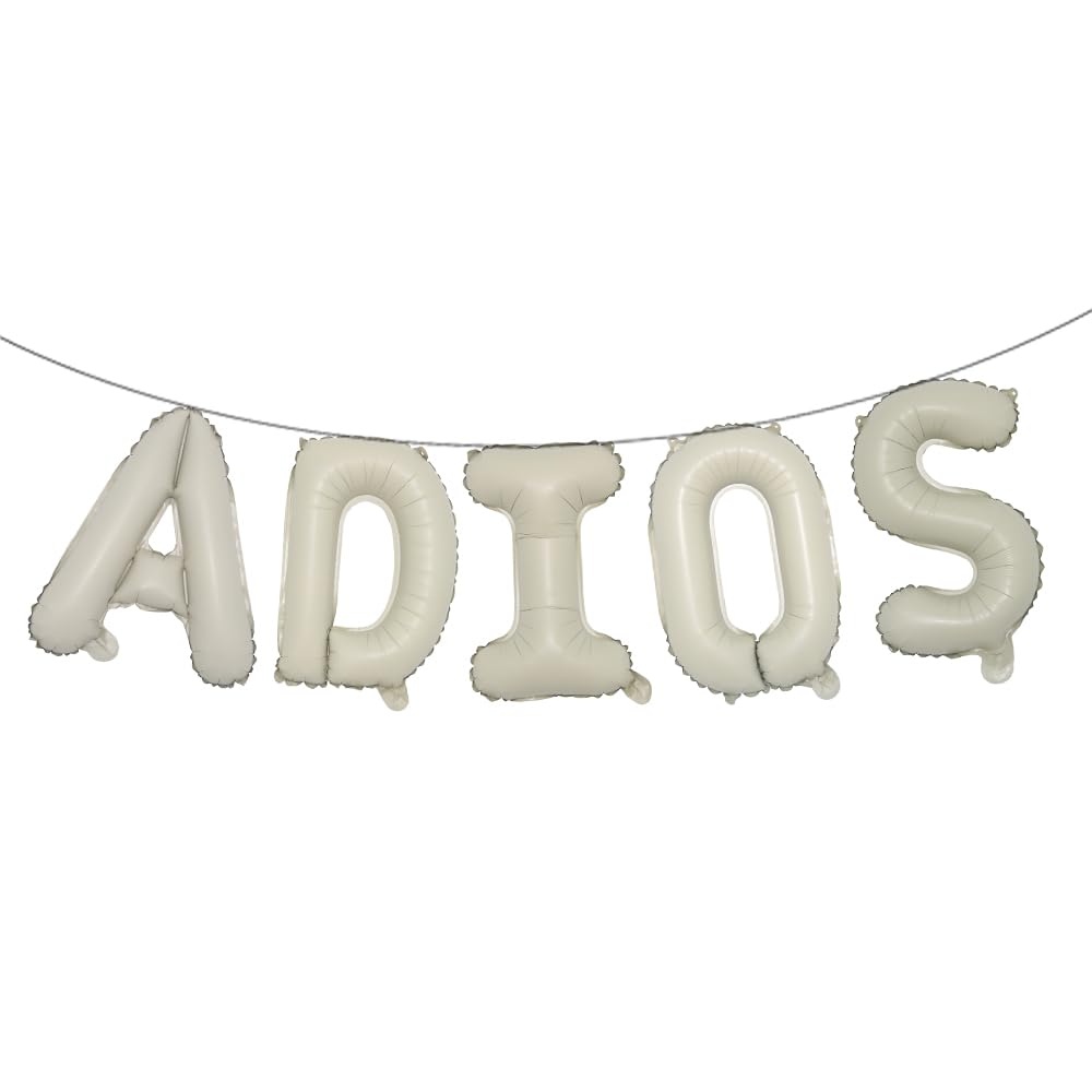 16 inch ADIOS Balloons Banner Multicolor Retirement or Goodbye Party Decorations Sign (ADIOS Cream)