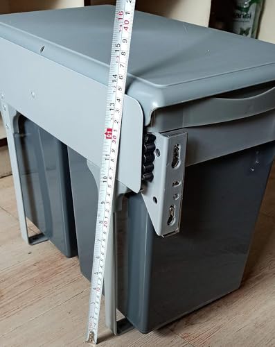 Image of DBR Plastic Kitchen Sliding Pull-Out Waste Bin (250 X 452 X 365 Mm) Cabinet Width For Dust Bin 10 Inches,Gray