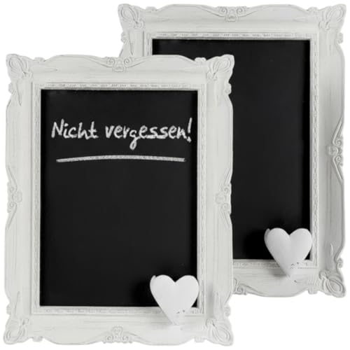 Kreidetafel Vintage Nostalgische Holz-Tafel - Schreibtafel 2 teiliges Set - Memoboard - Wandtafel - Antik - weiß - Werbetafel - shabby chic - 35 x 28 x 3 cm Kreidetafel Vintage Nostalgische Holz-Tafel - Schreibtafel 2 teiliges Set - Memoboard - Wandtafel - Antik - weiß - Werbetafel - shabby chic - 35 x 28 x 3 cm