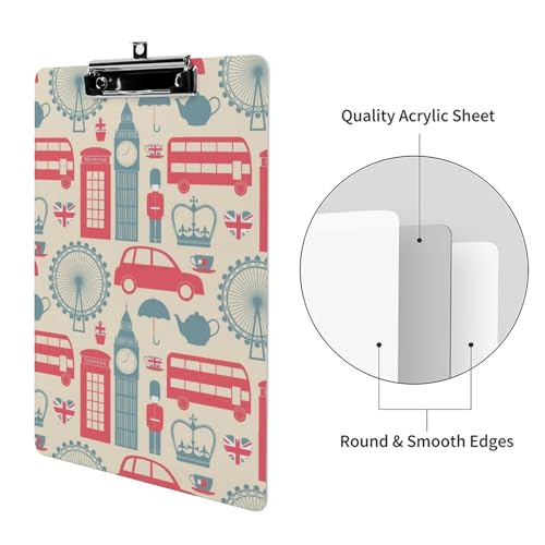 Porte Document avec Clip de Bureau Étanche et Planchette de Note A4