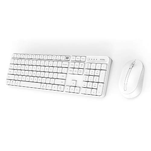 Mice - for Xiaomi mijia MIIIW RF 2.4GHz Wireless Office Keyboard Mouse Set 104 Keys For Windows PC Mac Compatible Portable USB Keyboard (white)