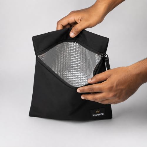 Image of Insulated Lunch Pouch for Office, School & Travel | Thermal Tiffin Bag with Aluminium Foil Lining | Leakproof, Lightweight & Reusable Lunch Organizer for Men, Women & Kids (Black)