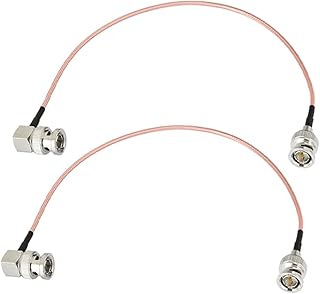 Superbat 3G HD SDI Cable 1ft BNC Cable 75 Ohm for SDI Monitor Camera，Supports HD-SDI/3G-SDI/4K SDI Video Cable (Straight to Right Angle BNC) 2-Pack