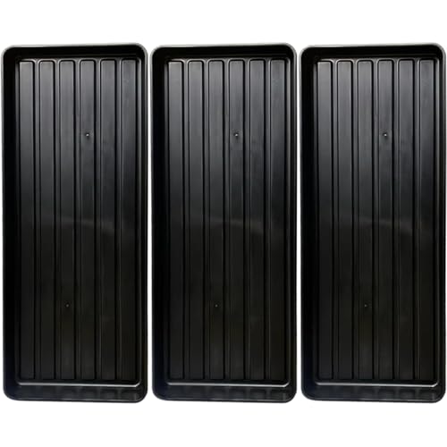 e Dukan 98cm Large Plastic Grow Bag Trays for Garden Plant Pots Propagation & Seedling Trays Heavy Duty Waterproof Drip Tray for Indoor Outdoor Gardening Greenhouse & Hydroponic Use (3)
