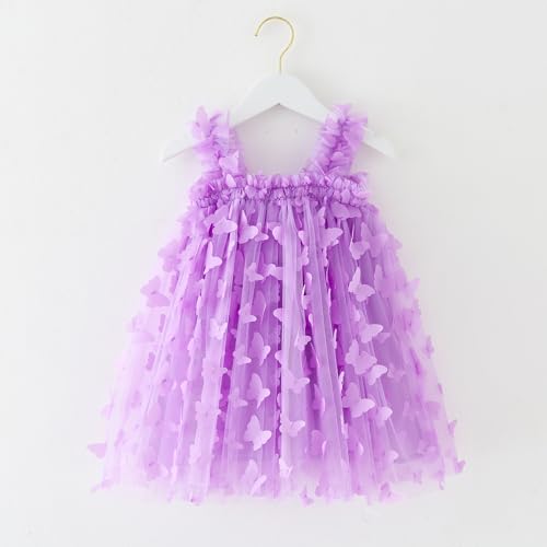 Toddler Girls Butterfly Tutu Dress Summer Tulle Dresses Size 6M-5T2