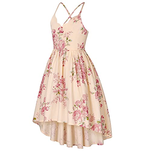 Girls Dress Casual Clothes Above Knee Floral Printed Dresses Backless Summer Dresses …2