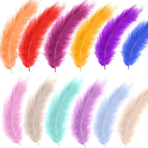100Pcs Colorful Feathers Crafts,Natural Feathers Craft Feathers Assorted Colors for DIY Various Wedding Party Craft Decorations Dream Catchers and Kids, About 4-7 Inches 12 Colors
