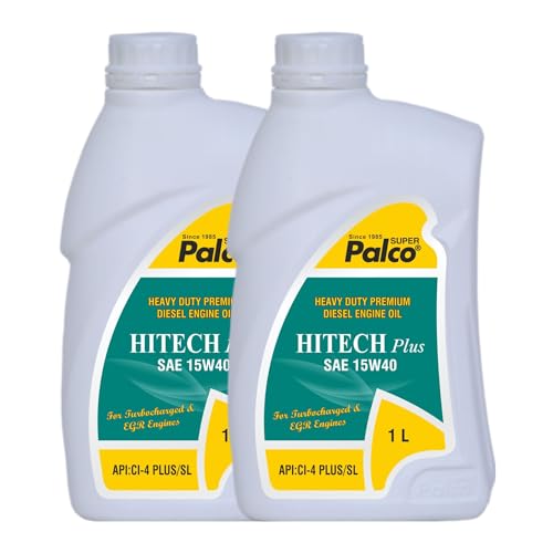 Image of PALCO Hitech Plus 15W40 Diesel Engine Oil 1 Litre (Pack of 2) for Heavy Duty Cars, Commercial Vehicles & Turbocharged Diesel Engines, EGR Compatible