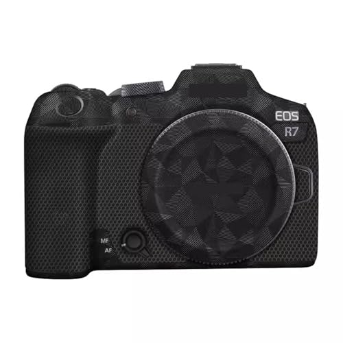 に適合する Canon EOS R7用カメラスキン傷防止ビニールラップ漫画フィルムボディプロテクターコート写真アクセサリーステッカー(トライアングルブラック)