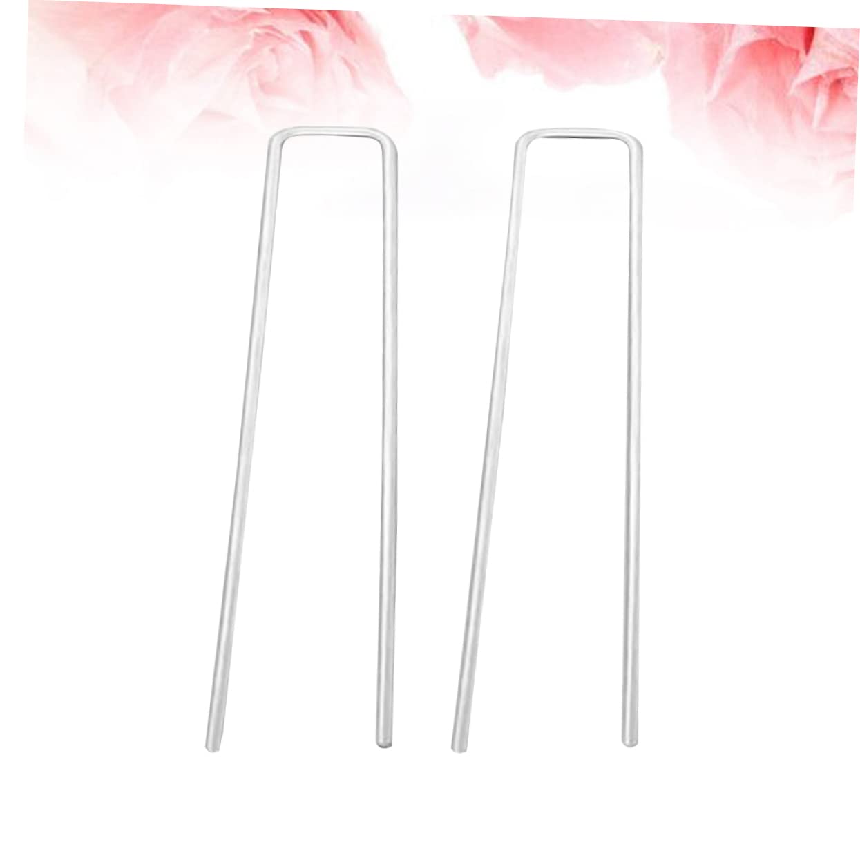 Hemoton Garden Mulch Stakes 50 Pack of U-Nails for Landscape Ground Pegs and Tent Stakes (2.8x25x150mm)