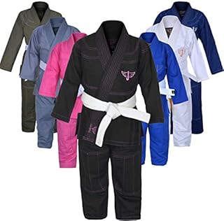 Jayefo Sports Brazilian Jiu Jitsu Gi for Kids and Children - BJJ Gi, Judo Gi, Karate Uniform and Taekwondo Uniform for Girls and Boys - Preshrunk Grappling Uniform Kimono - K0 - Black Purple