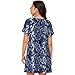 Ncpkcb Women'S Nightgown Short Sleeve Pajamas Dress Blue Snake Skin Texture Nightdress Fashion Sleepwear Nightshirt