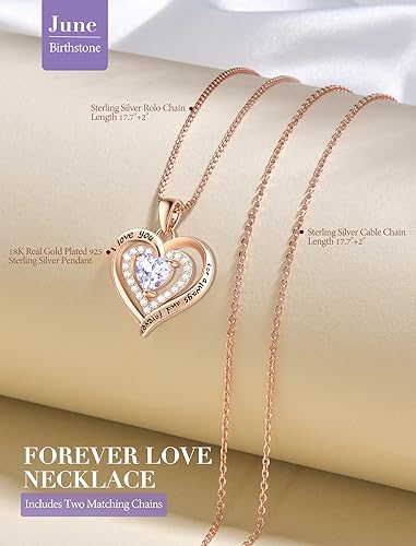 925-Sterling-Silver-Heart-Birthstone-Necklace-for-Women-Wife-Jewelry-Rose-Gold-18K-White-Gold-Plated-Necklaces-I-Love-You-Always-and-Forever-Jewelry-Gifts-for-Birthday-Valentines-Mothers-Day