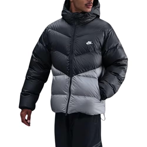 NIKE Jordan Jungen Bomberjacke mit Kapuze Big Logo Schwarz Code 95D647-023, anthrazit, L