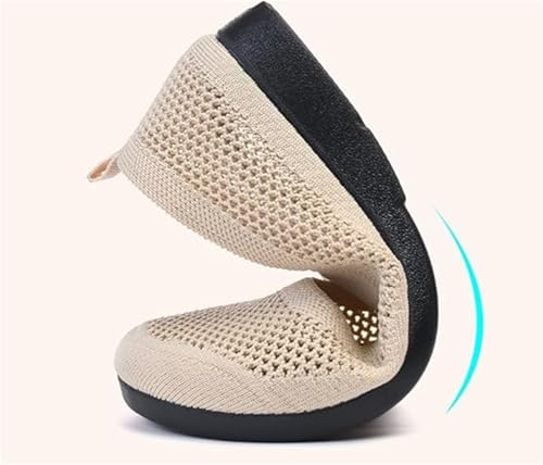 Women's Casual Hollow Out Knitted Mary Jane Flats Shoes, Wide Toe Box Slip-On Shoes for Bunions & Wide Feet, Breathable Dress Flats4