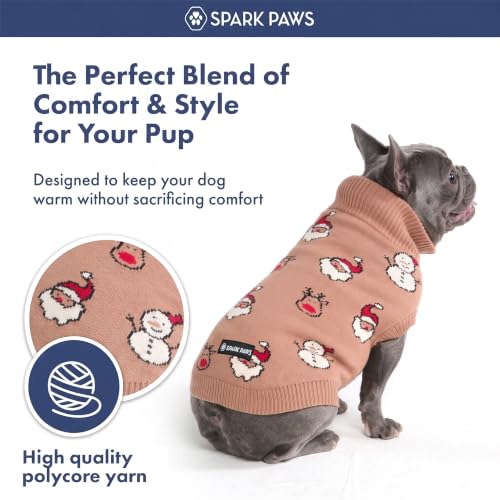 Image of Spark Paws ChristmasKnit Dog Sweater - Winter Dog Clothes, Small Medium Large