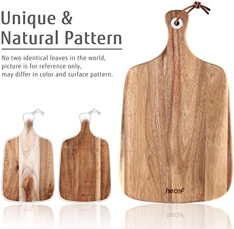 hecef Cheese Board and Knife Set, Large Charcuterie Boards with 3 Knives, Acacia Wood Cheese Serving Tray