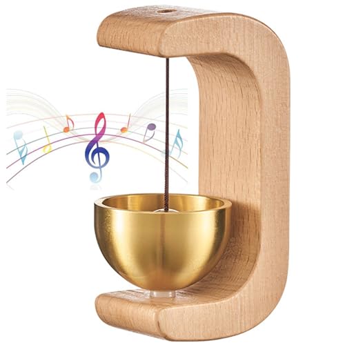 Desricy Shopkeepers Bell for Door Opening Magnetic Wood Doorbell with Brass Bell Door Chime for Entrance, Wall, Store, Wardrobe, Fridge