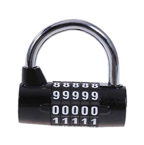 Angoter Resettable 5 Digit Padlock Combination Lock Travel Luggage Suitcase Lock Zinc Alloy Padlock Wide Shackle Safety Lock