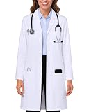 NY Threads White Lab Coat for Women with Side-Slit Access and 3 Pockets for College, Small (Pack of 1), White