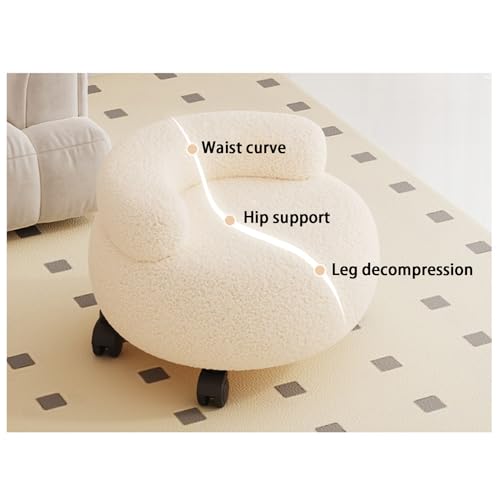 Taburete de maquillaje con patas de madera maciza y acabado textil premium redondo 6