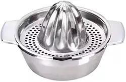 Espremedor Coador De Frutas Manual Em Aço Inox 13x15,5x10cm