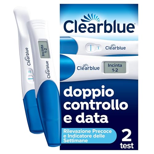 Clearblue Test di gravidanza Rilevazione Precoce Confezione combinata doppio controllo e data, 2 test (1 digitale, 1...