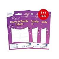 Avery Clothing Name Labels 108 Stick-On, Non-Iron Stickers (3 x 36 Pack), Washable & Dryer Safe, Soft Fabric, No Sewing Needed. Ideal for School Uniform, Nursery and Care Home Use
