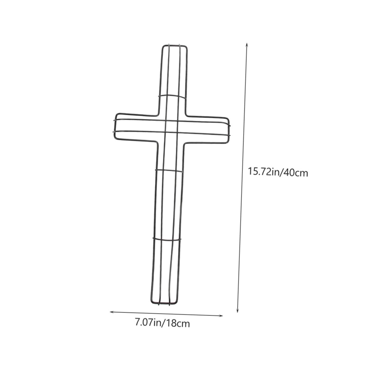 OUNONA Floral Garlands for Decor Large Wire Cross Cross Wreath Frame DIY Wreath Craft