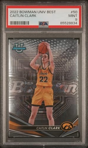 Graded 2022 Topps Bowman University Best Caitlin Clark #50 Rookie RC Basketball Card PSA 9 Mint