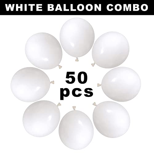 Image of Party Propz White Balloons for Decoration - Pack of 50 Pcs White Balloon | Metallic Balloons for Decoration | Balloons for Birthday | Baby Shower Decorations (Latex)