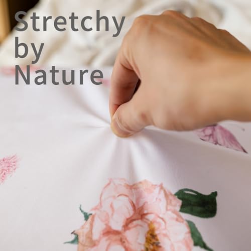 Image of Crib Sheet for Boys and Girls, Super Soft Microfibre Baby Crib Sheets Set, Breathable Cot Crib Sheet, for Cot and Toddler Mattress, 130x70x20cm, 2pcs, Pink
