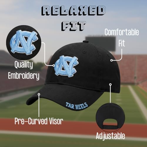 Gorra de béisbol negra oficial UNC ajustable miniatura 6