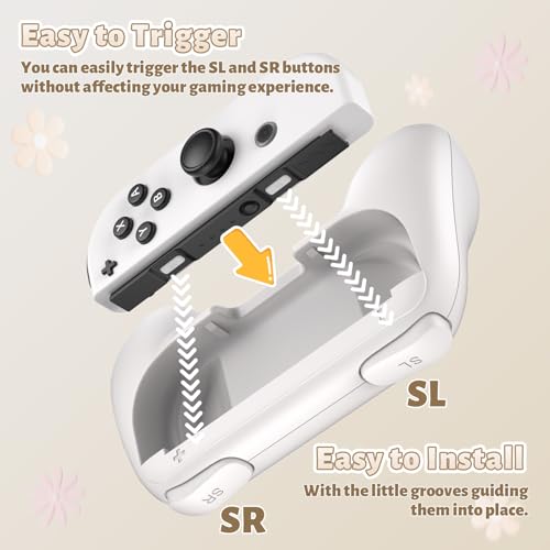 Image of FASTSNAIL Grips Compatible with Nintendo Switch Joy-Con&Switch OLED Model, Wear-resistant Handle Kit Gamepad Replacement for Nintendo Switch Joy Cons &Switch OLED Model for Controller