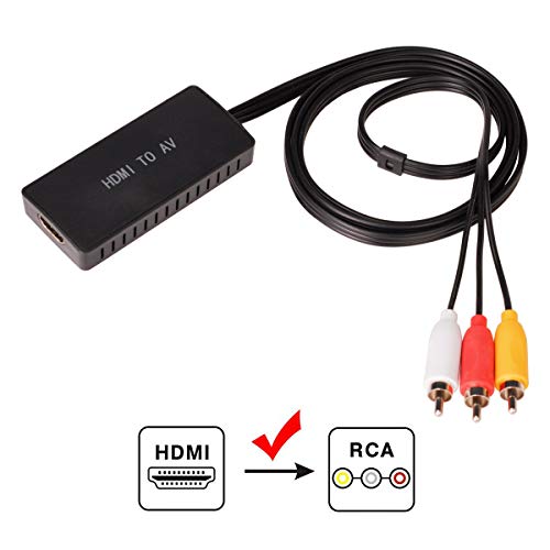 Iseebiz HDMI to AV CVBS Cable, HDMI to RCA Converter Adapter, with PAL/NTSC