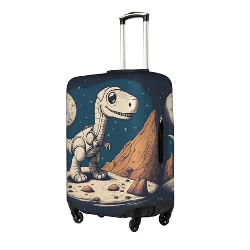 Funny Astronaut Dinosaur Rocke Tsa Approved Luggage Cover For 18-32 Inch Suitcases Scratch-Resistant Stretch Luggage Cover2