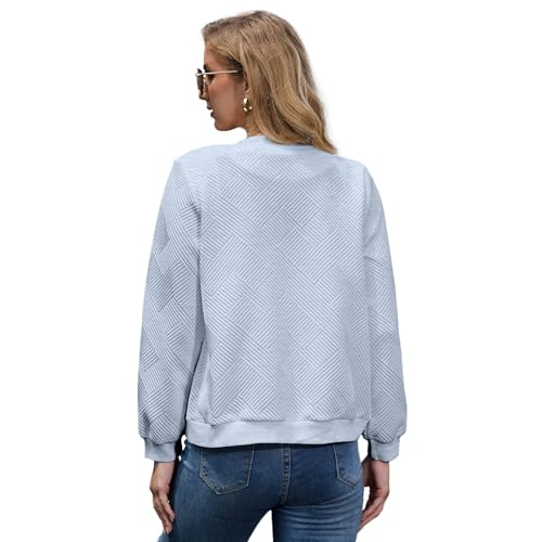 WROLEM Women Zip Up Sweatshirts with Pockets Long Sleeve Jackets Casual Loose Lightweight Short Outwear2