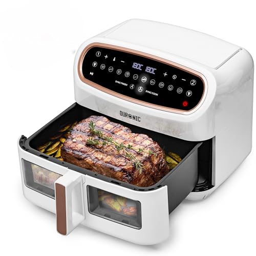 Duronic AF14 WG Freidora de aire sin aceite 2400 W | Air Fryer 1 cesta 10L con Ventana | Airfryer 10 programas | Pantalla táctil | Cestas antiadherentes | Fácil de limpiar | 50-200º