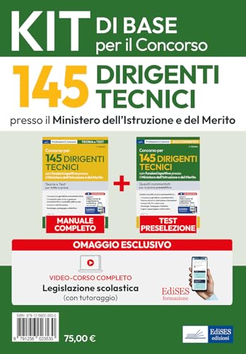 Kit base per il concorso 145 Dirigenti tecnici al Ministero Istruzione. Manuale e test per una preparazione completa. Con software online e videocorso