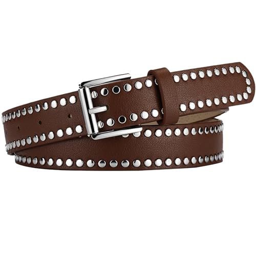 Ceinture en cuir clouté Y2K parfaite pour sublimer vos jeans et robes