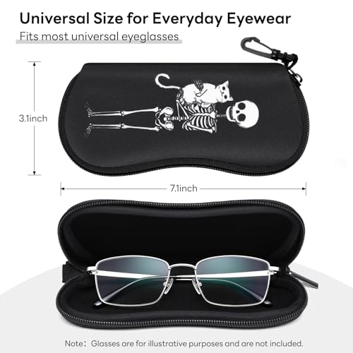 Image of Sunglasses Case with Belt Clip, Ultra Light Neoprene Zipper Soft Padded Glasses Case for Women Men