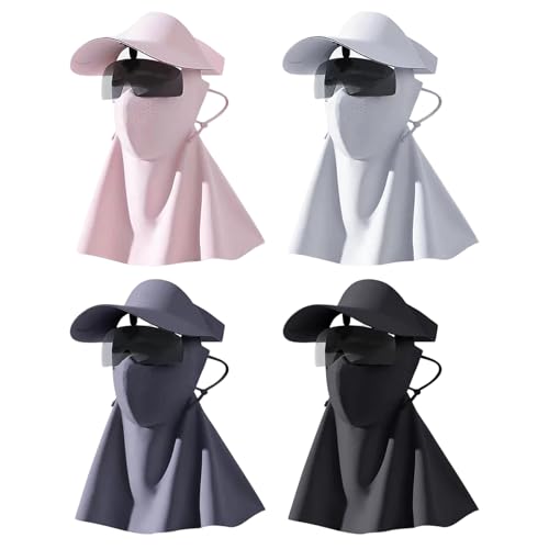 Máscara multifuncional para el sol con gafas de sol para mujer integradas 4