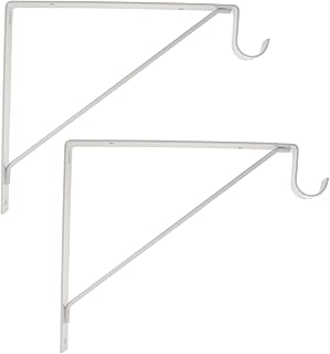 Uonlytech 2pcs Partition Shelf Metal Lantern Metal Plant Shelf Metal Bracket Flower Basket Brackets Plant Hanger Bracket Hanging Basket Hook Steel Shelf Bracket Triangle Bracket Shelf Rack